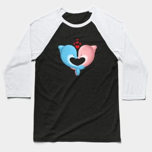 Dolphin Love Knot Baseball T-Shirt